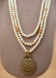 White And Pink Three Layered Pearl Mala